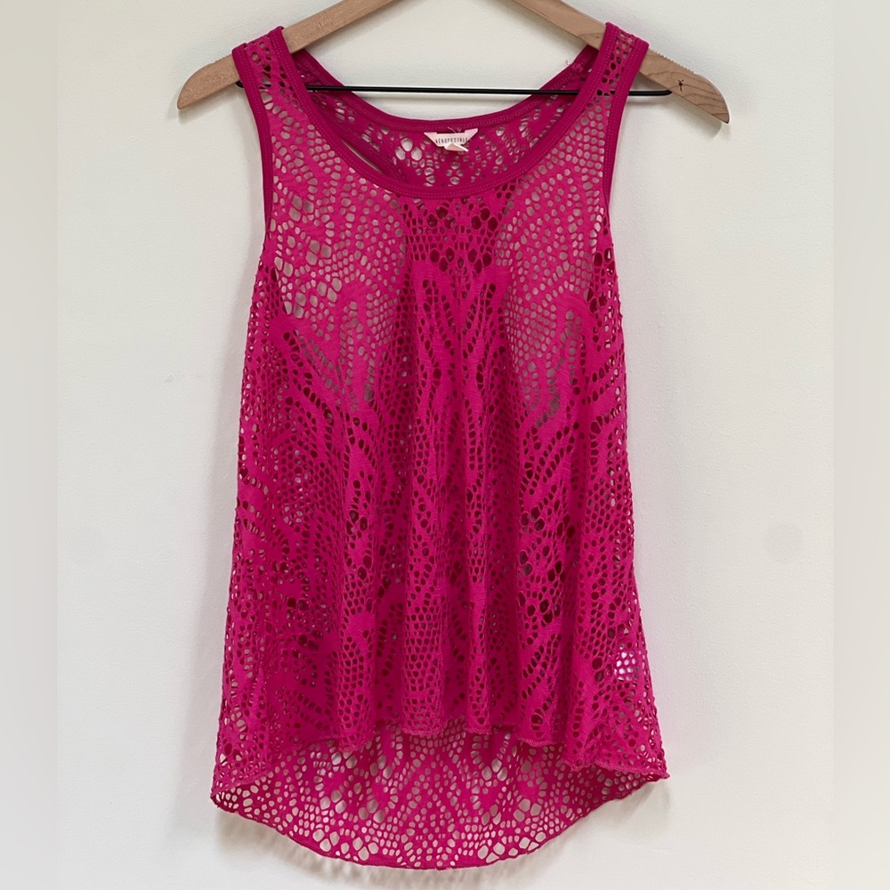 Aeropostale Hot Pink Crochet Tank Top – Size L